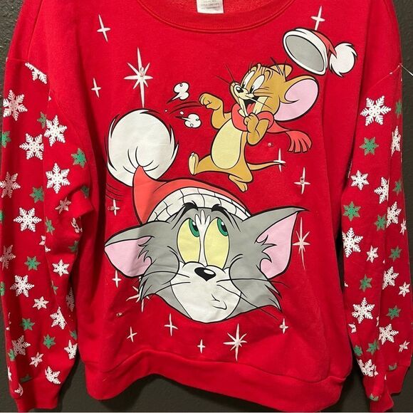 Tom & Jerry Juniors' Christmas Light-Up Sweatshirt Juniors Large, holiday - Picture 4 of 12